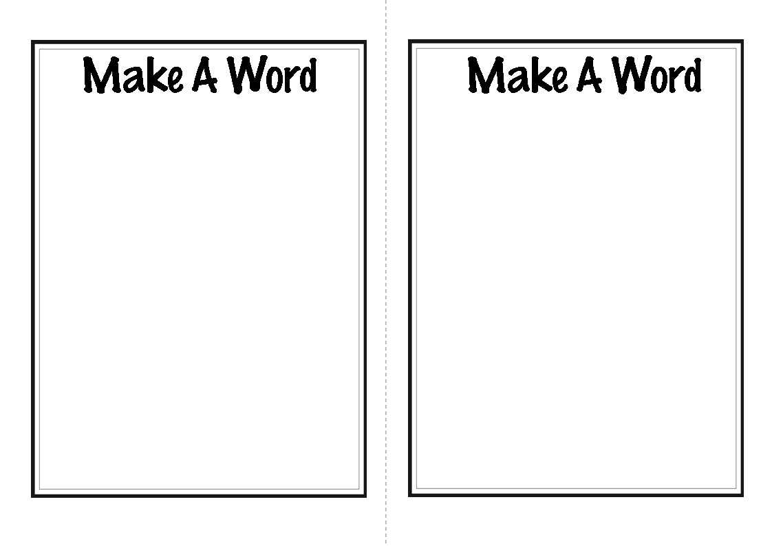 10 Activities For Teaching And Practicing Letters And Sounds With Regard To Making Words Template