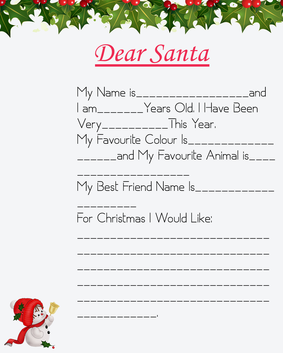 10+ Free Blank Printable Santa Letter Template | How To Wiki Regarding Blank Letter From Santa Template