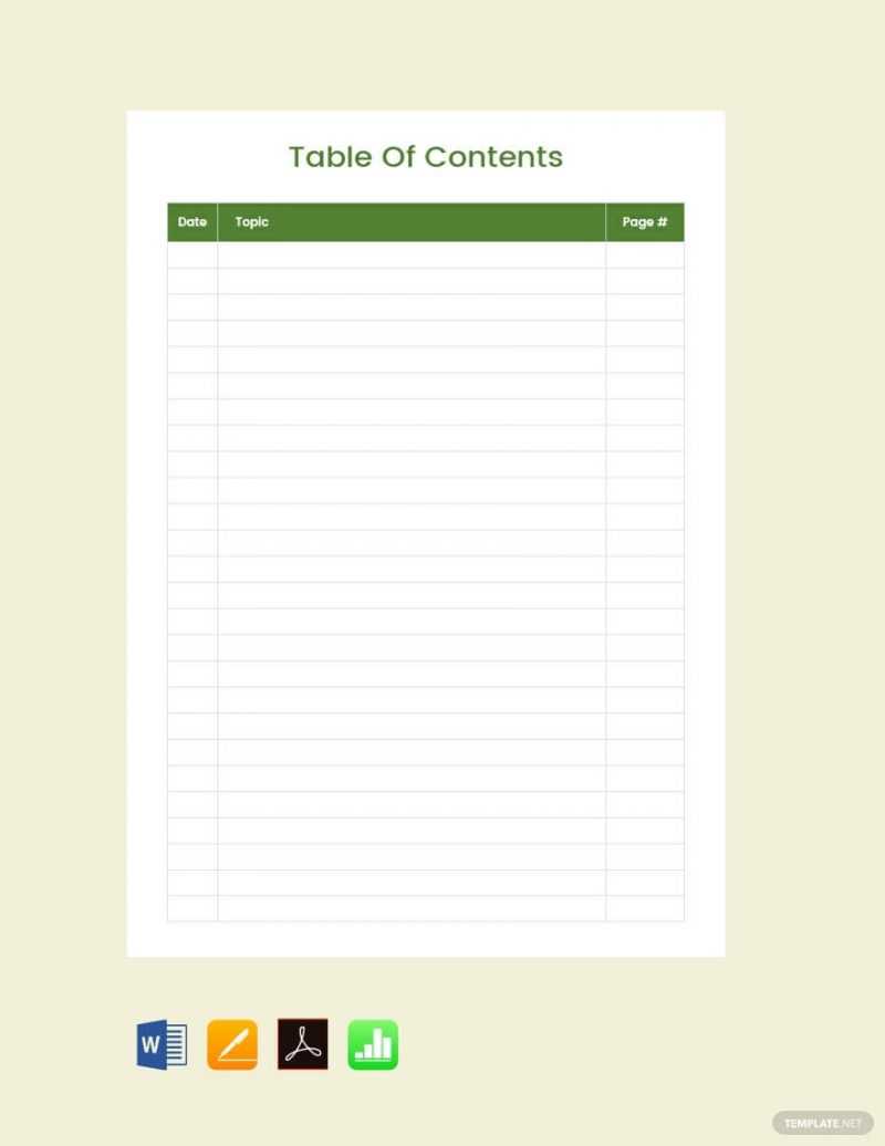 15 Best Table Of Content Templates For Your Documents Pertaining To Blank Table Of Contents Template
