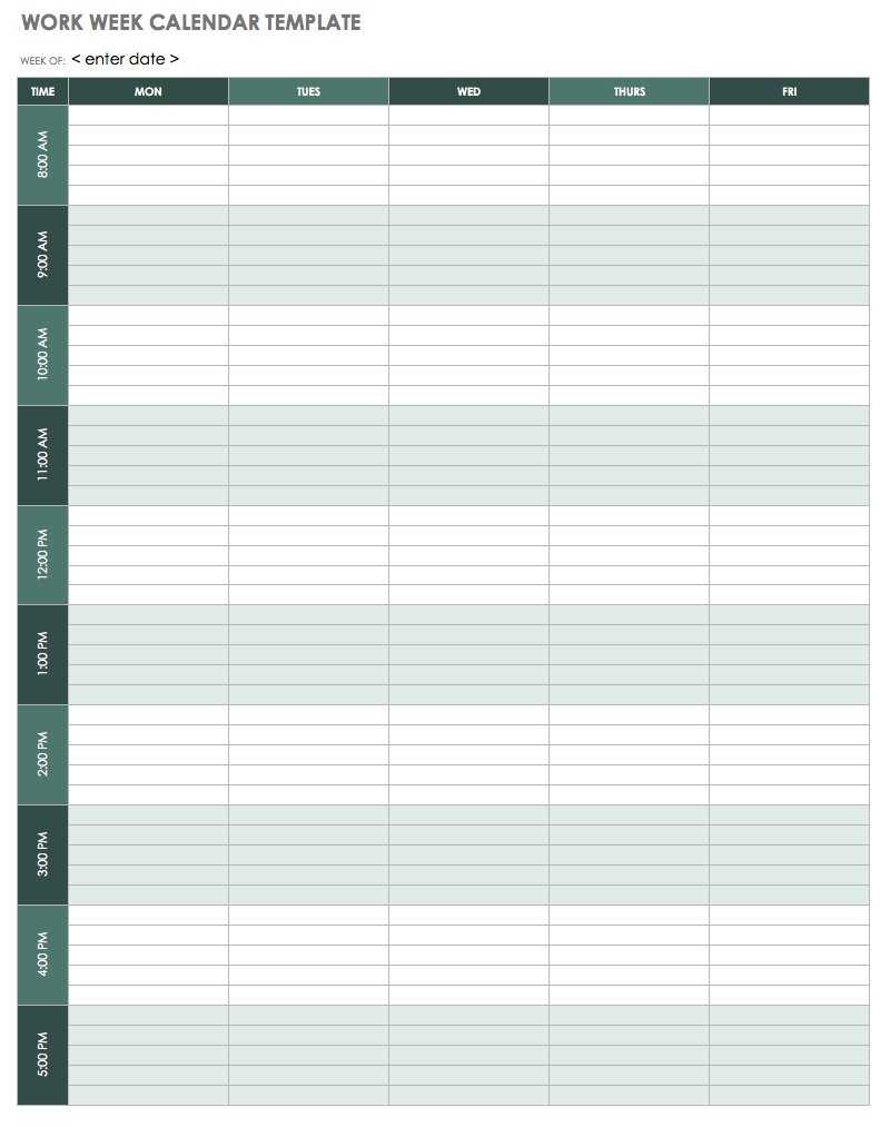 15 Free Weekly Calendar Templates | Smartsheet Pertaining To Blank Scheme Of Work Template