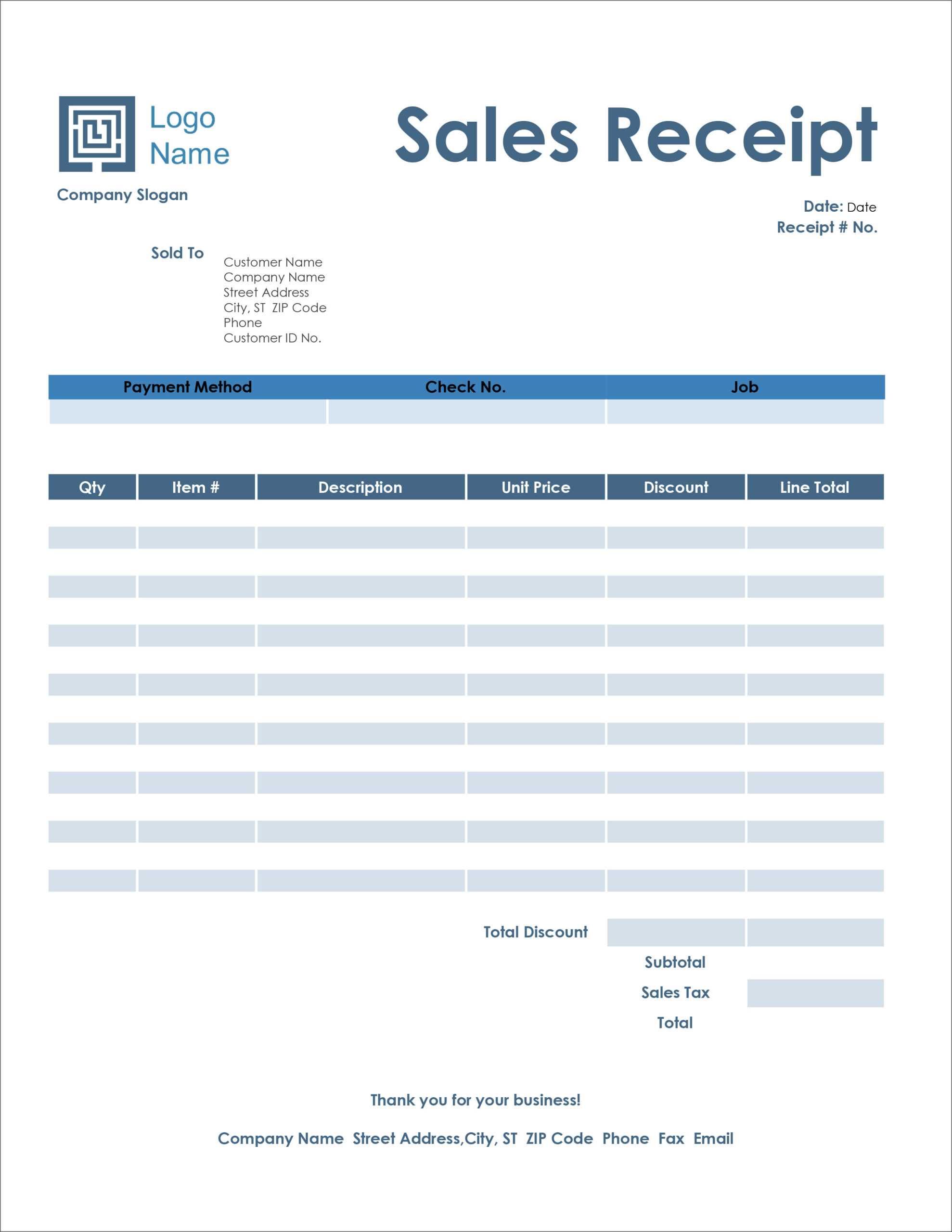 16 Free Receipt Templates - Download For Microsoft Word Regarding Microsoft Office Word Invoice Template