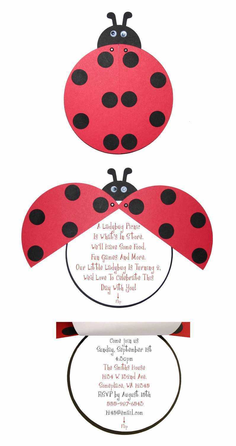 18 Printable Blank Ladybug Invitation Template Now With Regarding Blank Ladybug Template