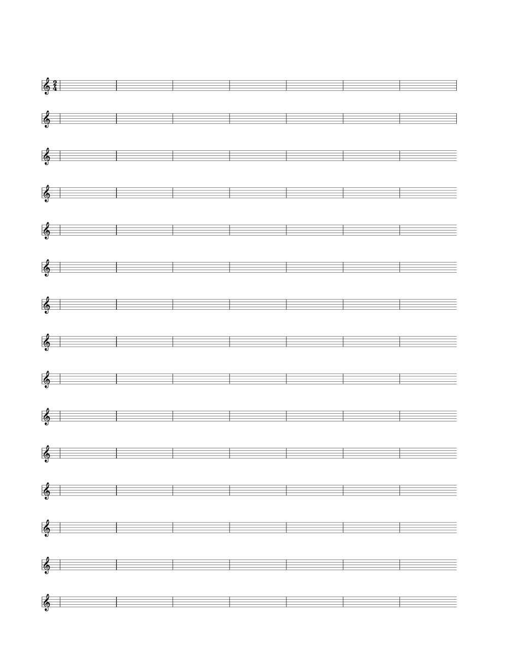 2/4 Time Signature Single Bar Blank Sheet Music | Woo! Jr For Blank Sheet Music Template For Word