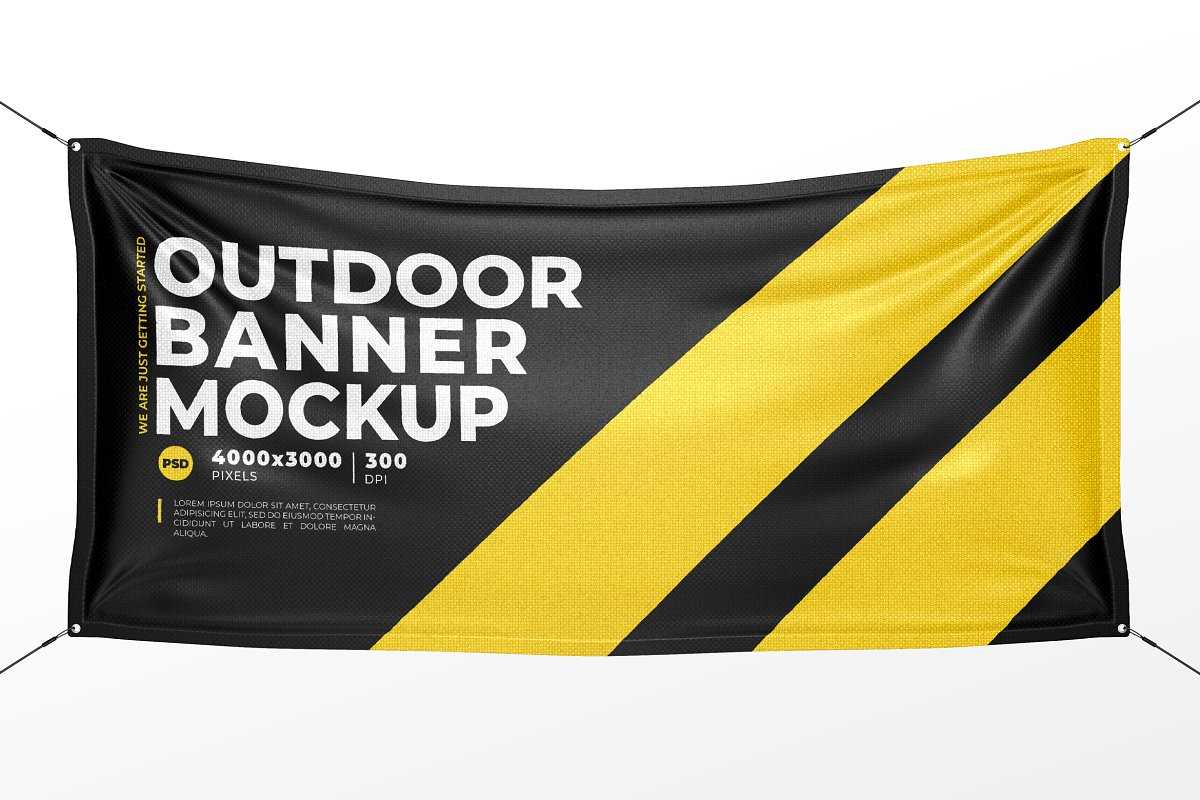 20 Banner Psd Mockups For Fantastic Banner Advertising – Kibarne Regarding Outdoor Banner Template