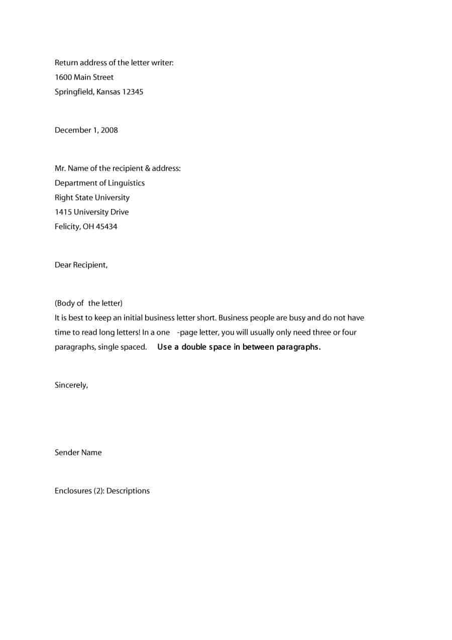 20+ Business Letter Formats Word Pdfs – Find Word Letters Intended For Microsoft Word Business Letter Template