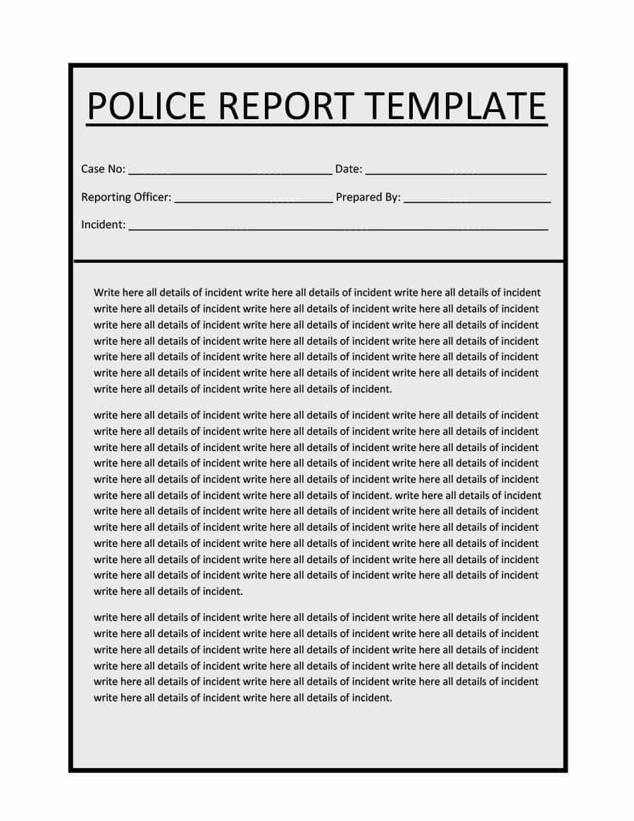 20+ Police Report Template & Examples [Fake / Real] ᐅ Inside Crime Scene Report Template