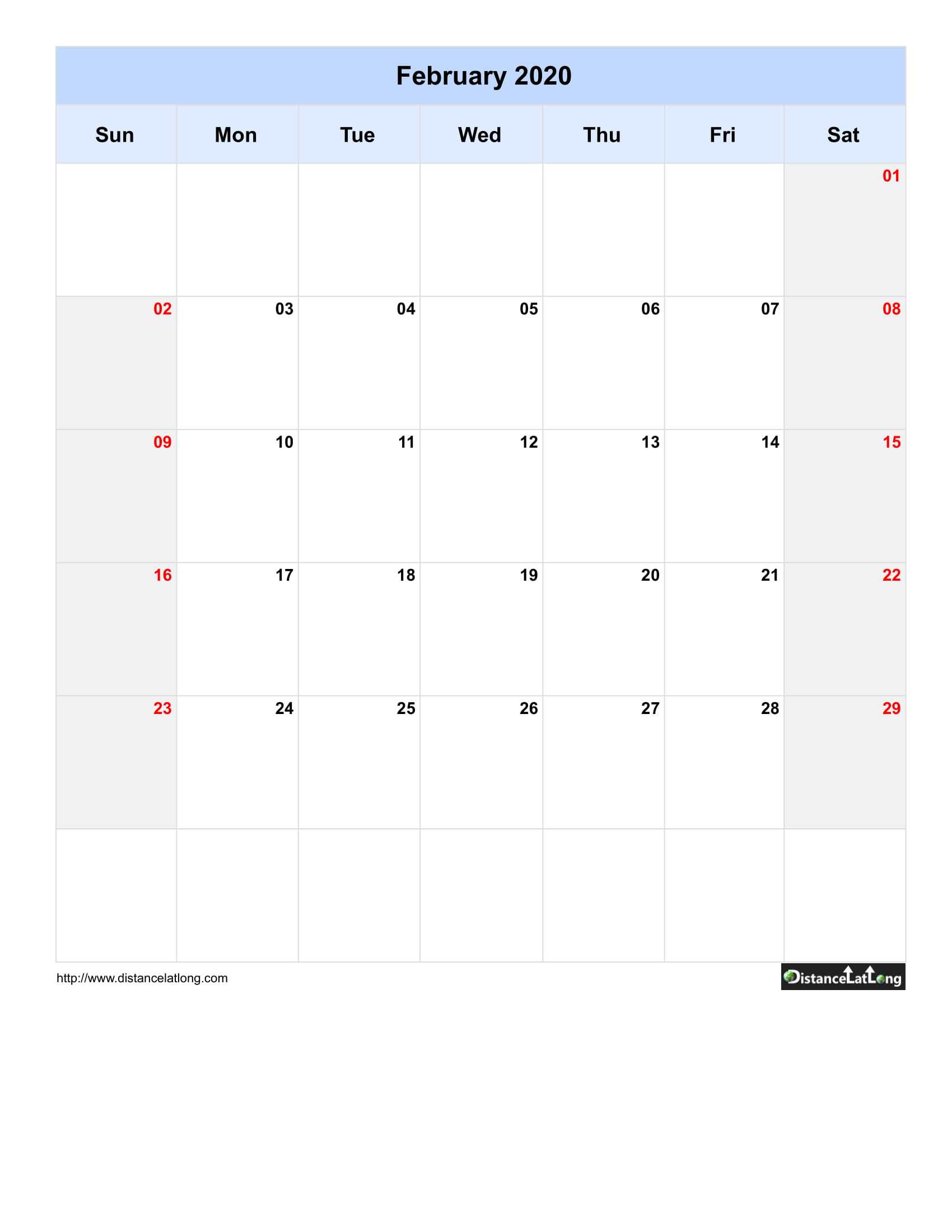 2020 Blank Calendar Blank Portrait Orientation Free Within Blank One Month Calendar Template