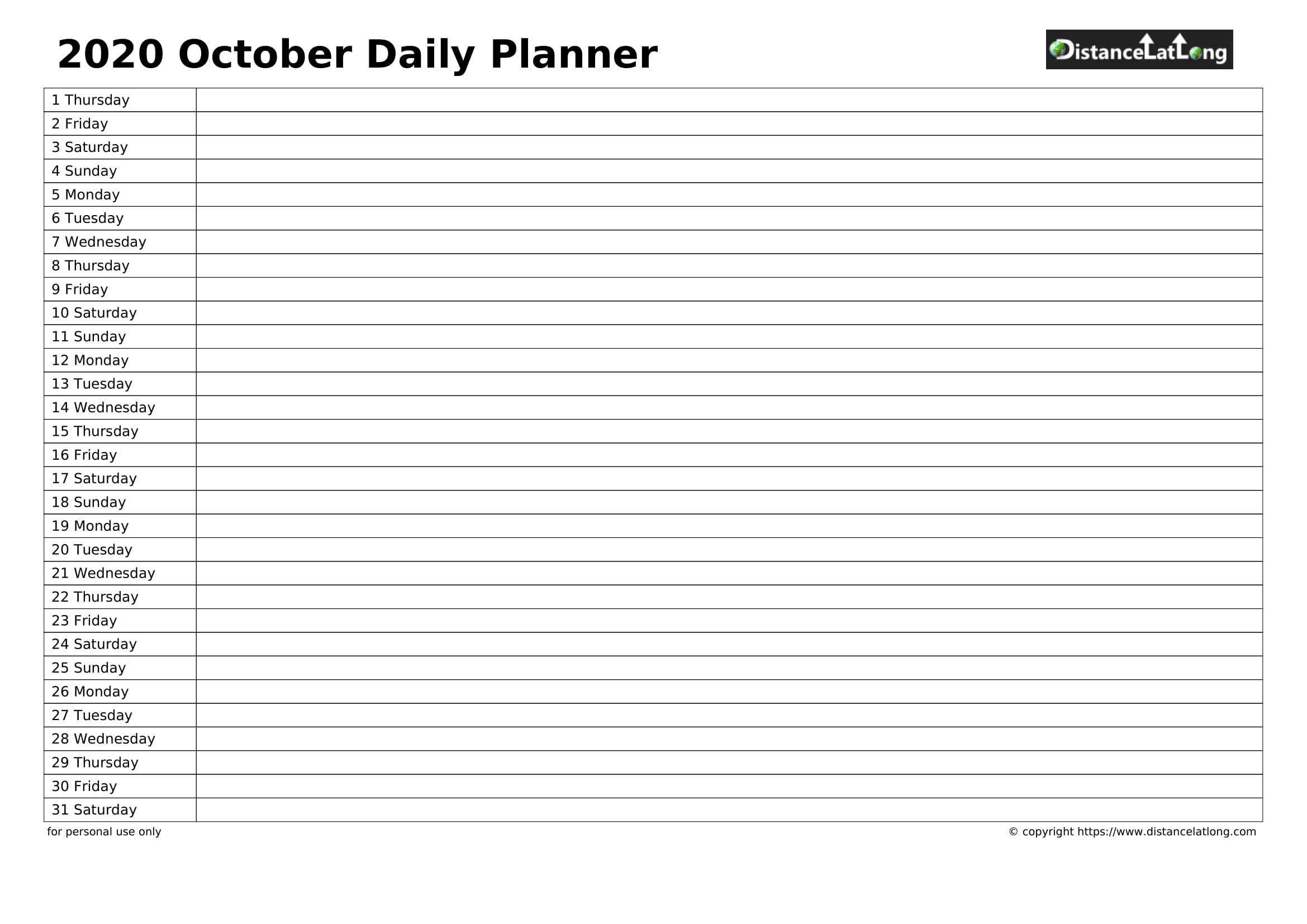 2020 Family Calendar Family Landscape Orientation Free Intended For Printable Blank Daily Schedule Template