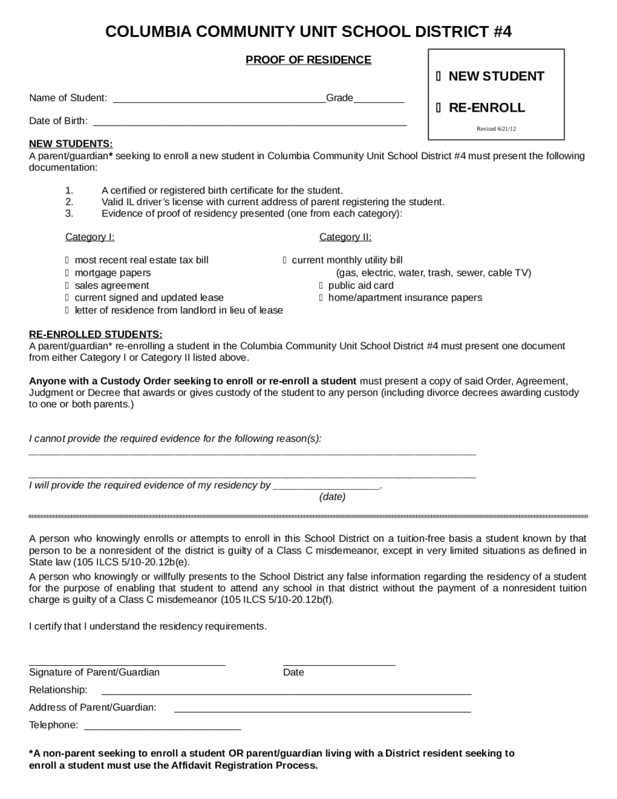 2020 Proof Of Residency Letter – Fillable, Printable Pdf Within Hurt Feelings Report Template