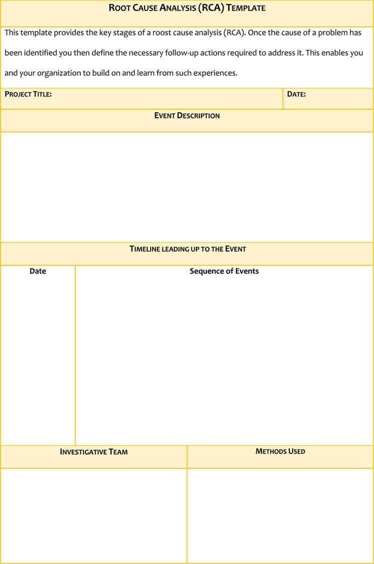24+ Root Cause Analysis Templates (Word, Excel, Powerpoint In Failure Analysis Report Template