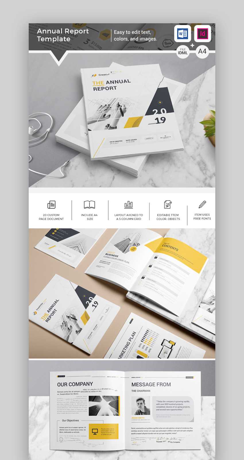 25+ Best Annual Report Templates – With Creative Indesign Pertaining To Illustrator Report Templates