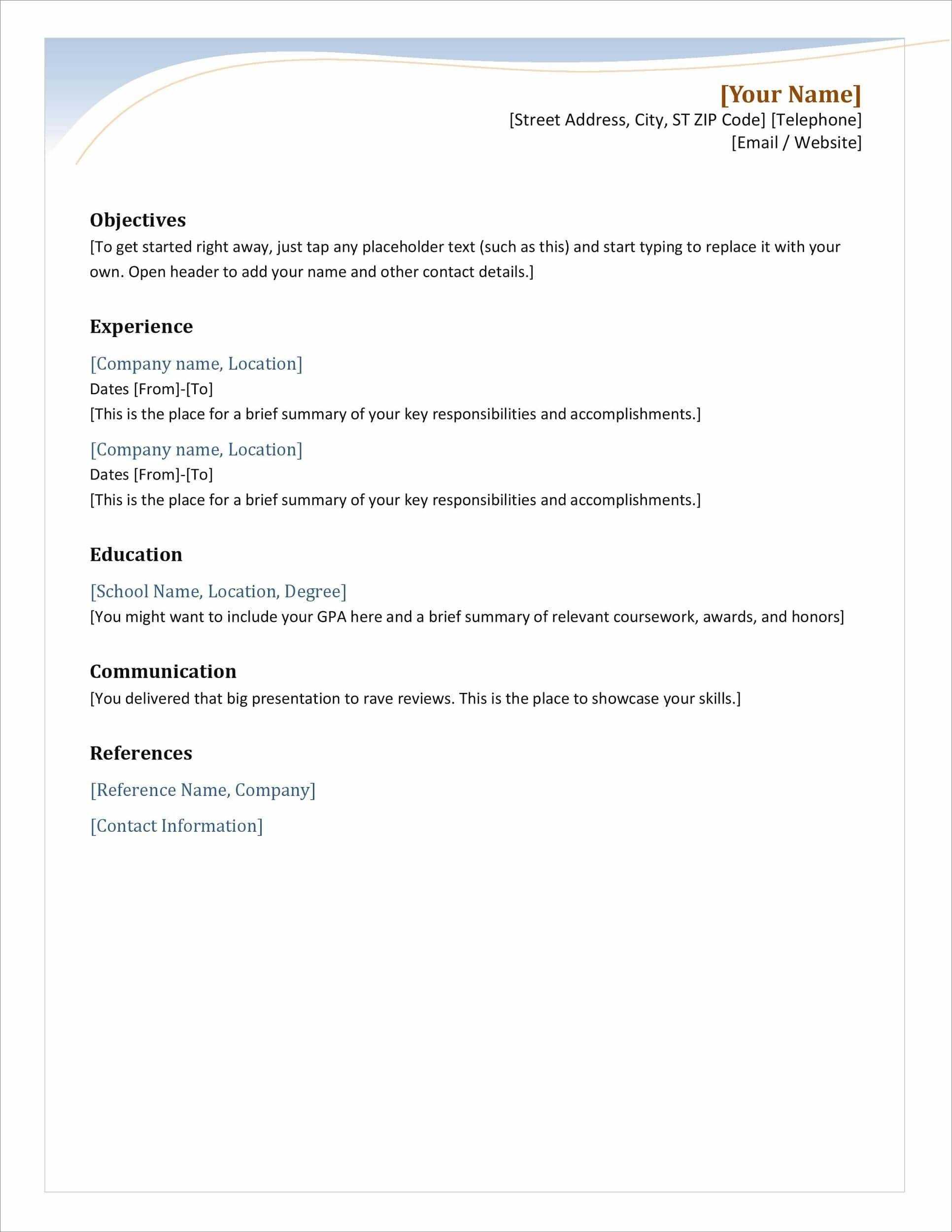 25 Resume Templates For Microsoft Word [Free Download] Regarding Simple Resume Template Microsoft Word