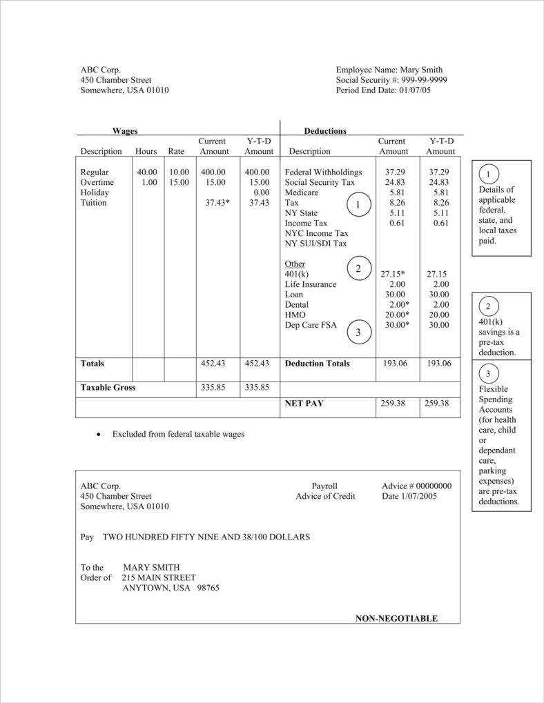 27+ Free Pay Stub Templates – Pdf, Doc, Xls Format Download In Pay Stub Template Word Document