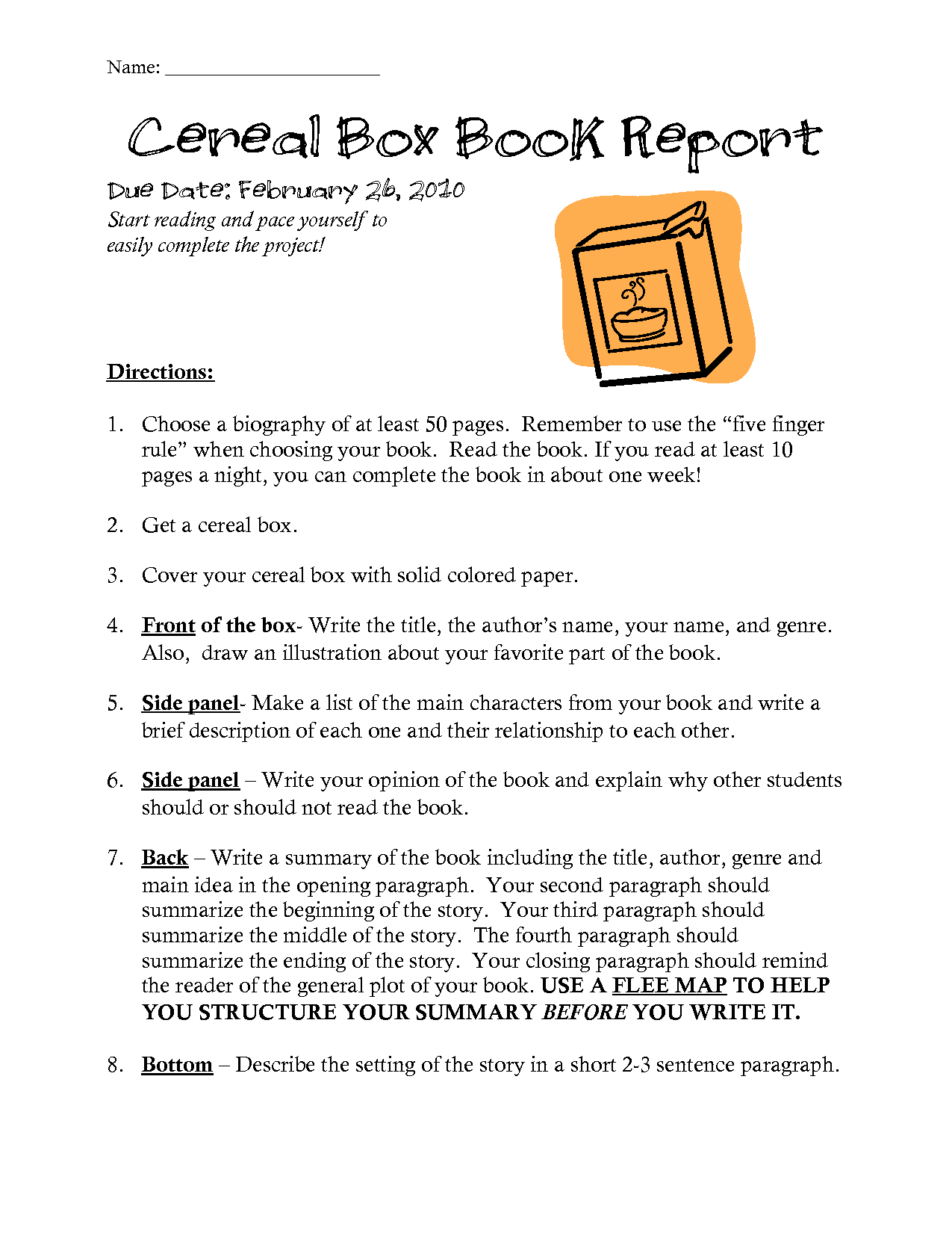 270 Pizza Book Report Template | Wiring Library Regarding Cereal Box Book Report Template