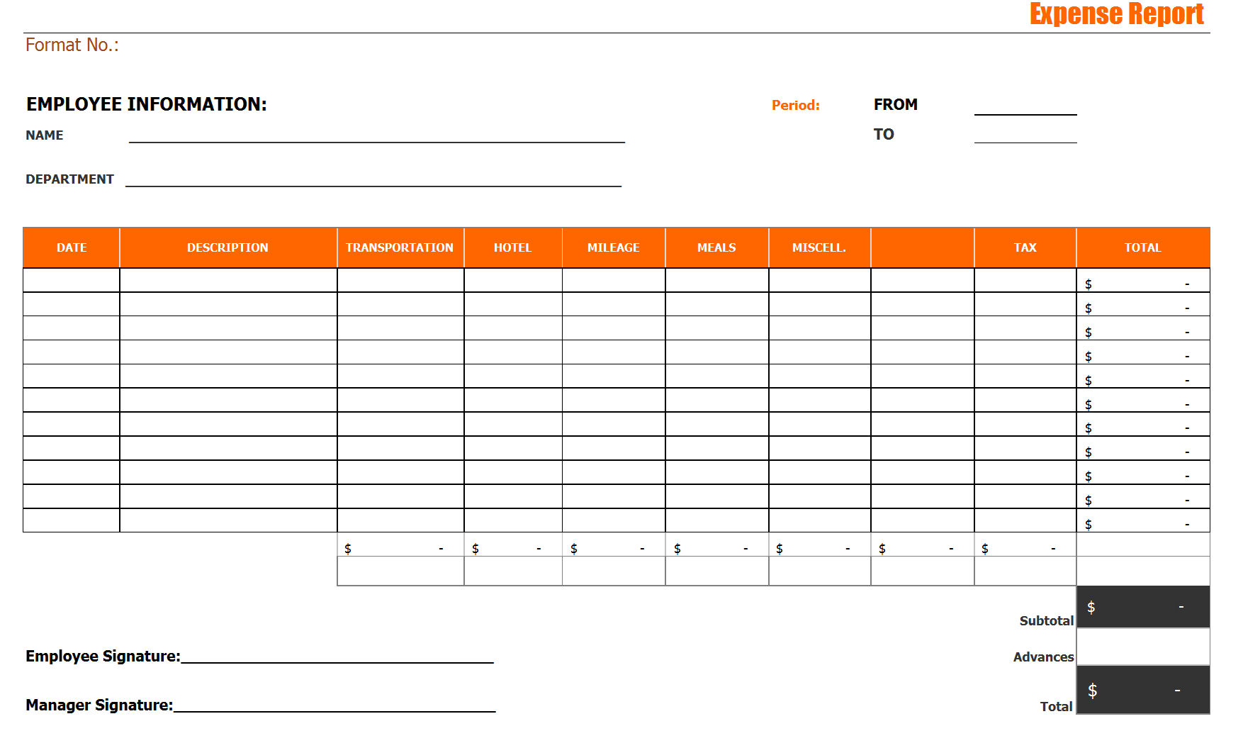 28+ Expense Report Templates – Word Excel Formats For Monthly Expense Report Template Excel