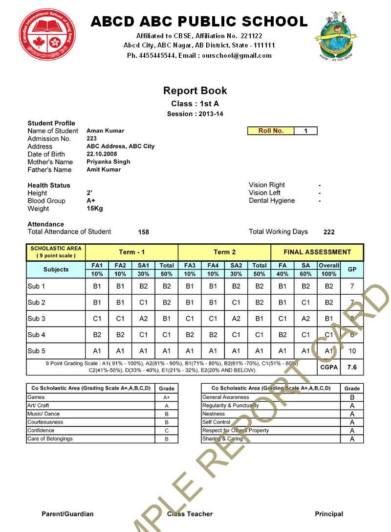 28+ [ Nursery Report Card Sample ] | 6 Kindergarten Report Inside Report Card Format Template