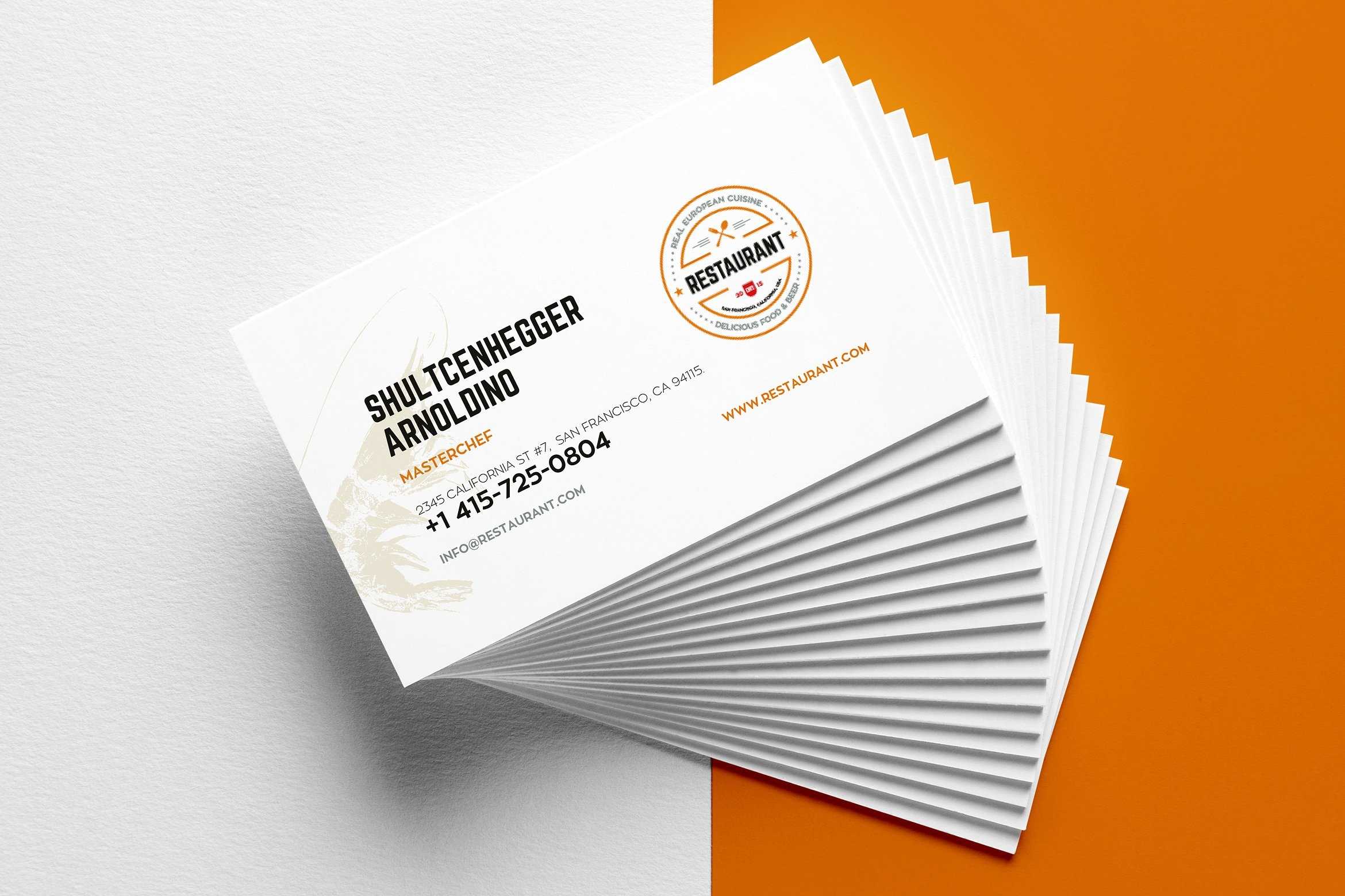 29+ Creative Restaurant Business Card Templates – Ai, Apple Throughout Plain Business Card Template Microsoft Word