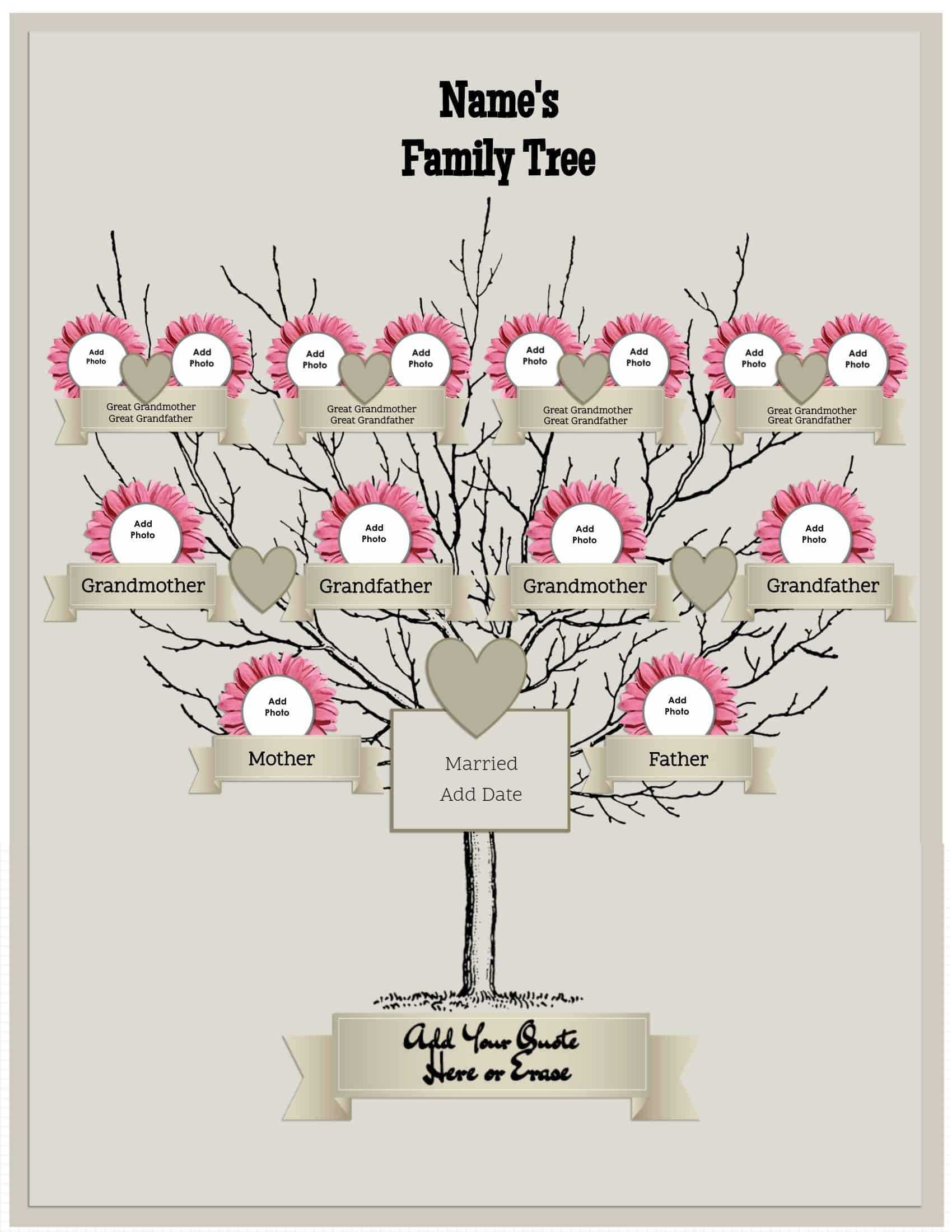 3 Generation Family Tree Generator | All Templates Are Free With Blank Family Tree Template 3 Generations