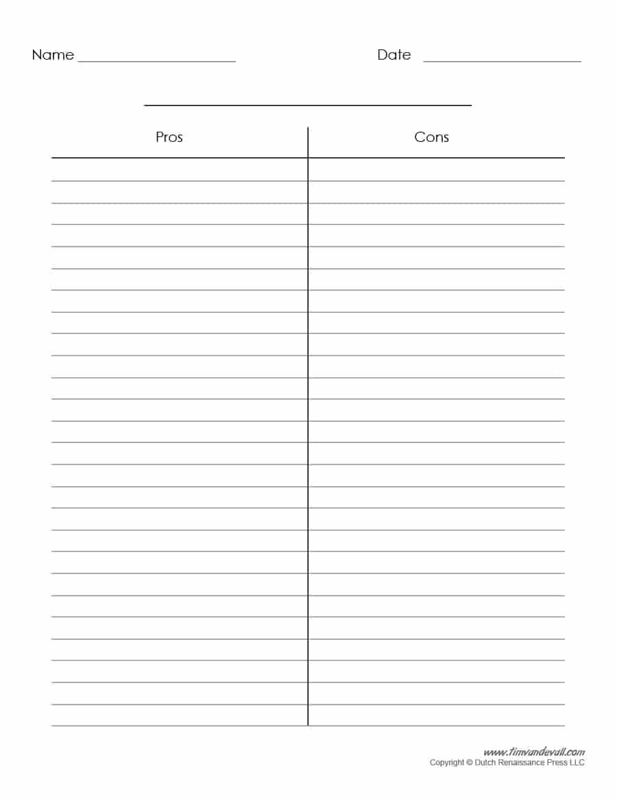 30 Printable T Chart Templates & Examples – Template Archive Within Blank Table Of Contents Template