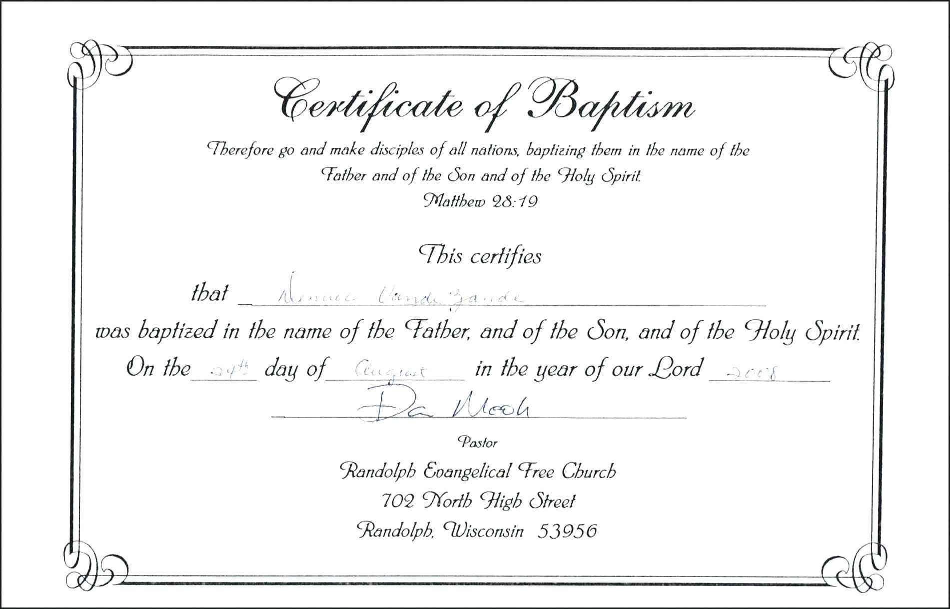 328 Certificate Of Baptism Template | Wiring Library Throughout Baptism Certificate Template Word