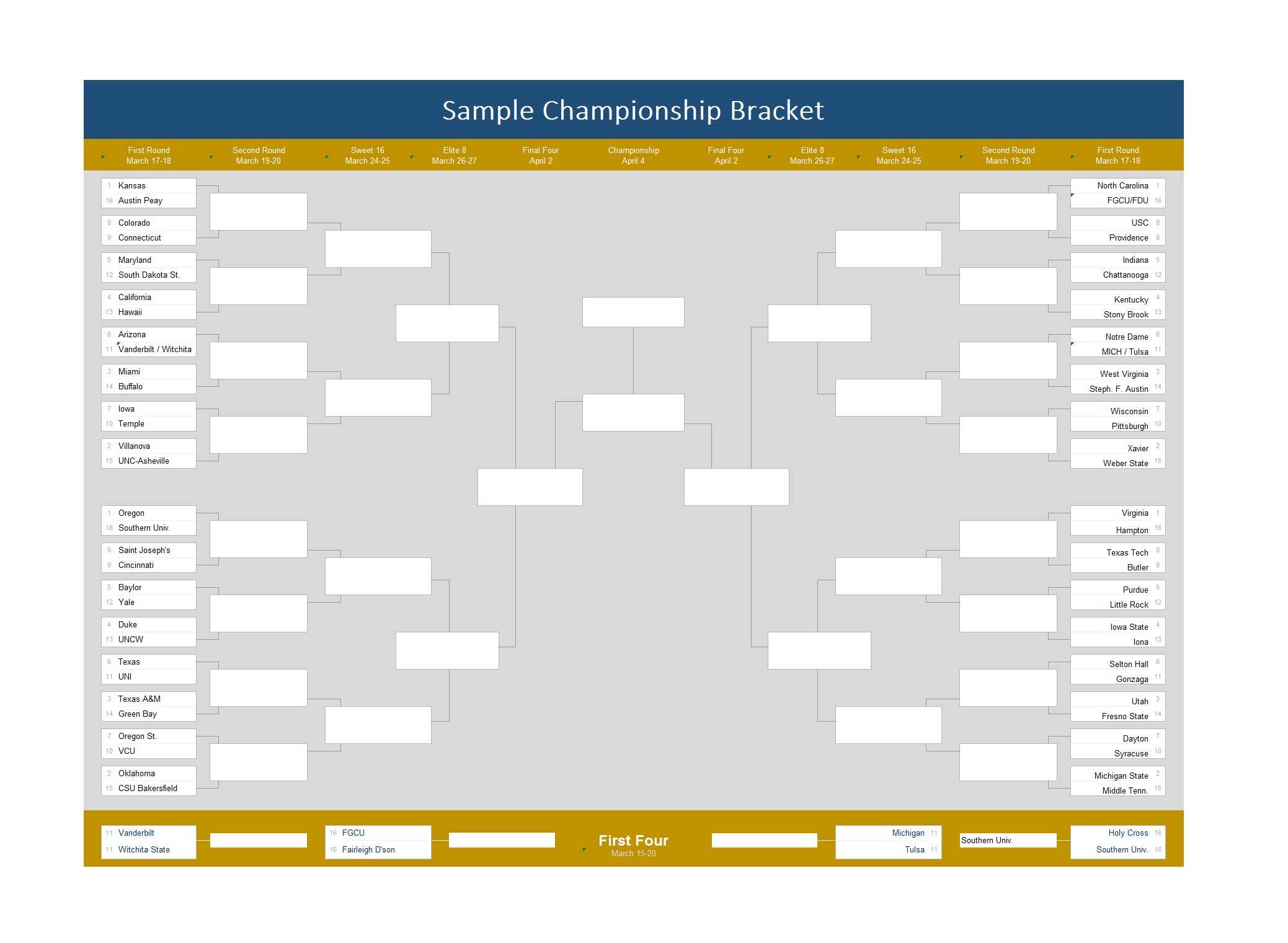 34 Blank Tournament Bracket Templates (&100% Free) ᐅ Throughout Blank Scheme Of Work Template