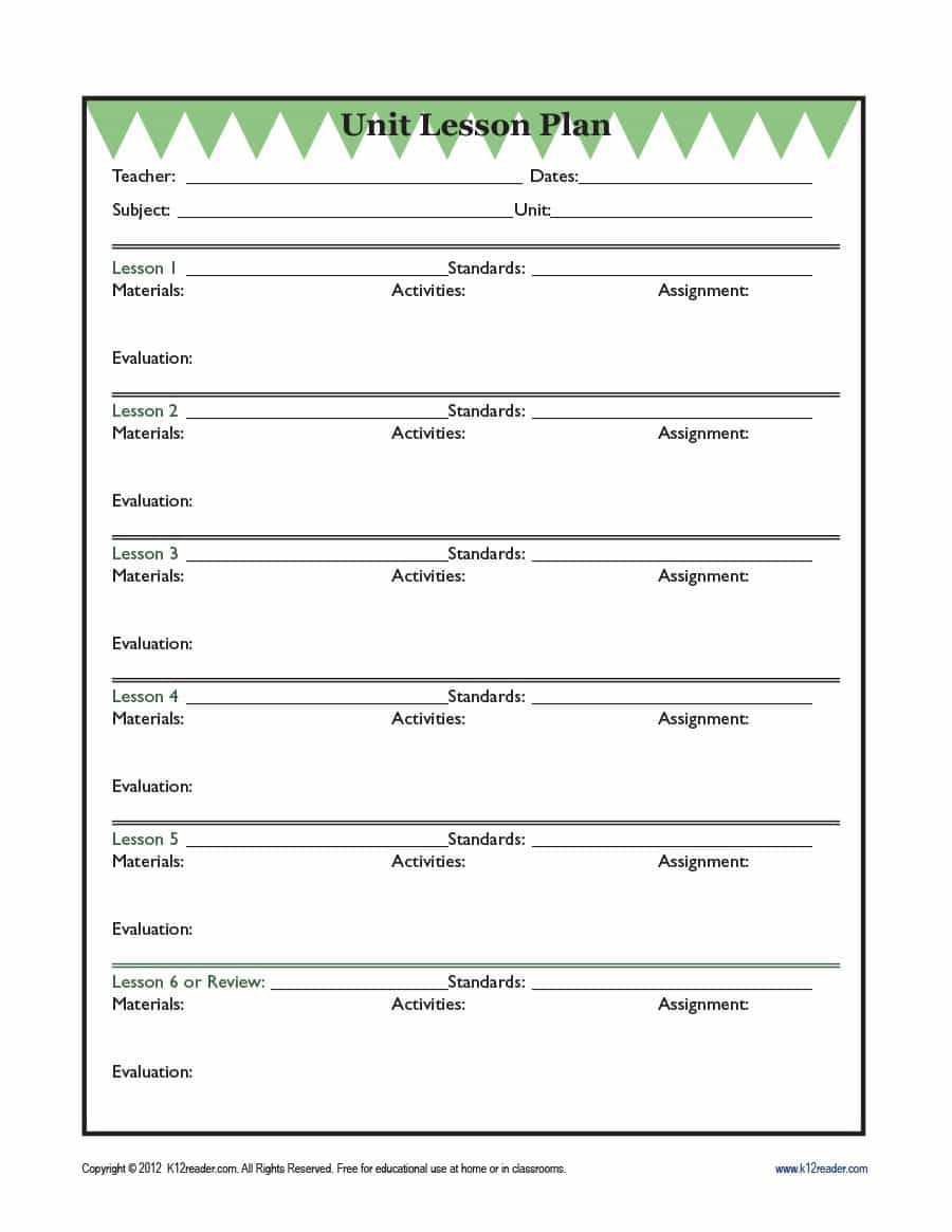 39 Best Unit Plan Templates [Word, Pdf] ᐅ Templatelab Intended For Blank Unit Lesson Plan Template