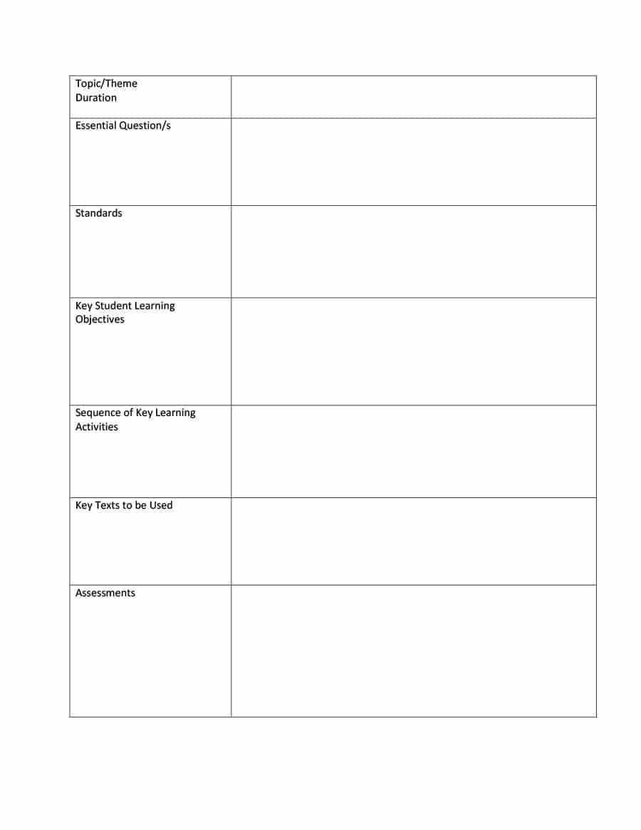 39 Best Unit Plan Templates [Word, Pdf] ᐅ Templatelab Regarding Blank Unit Lesson Plan Template