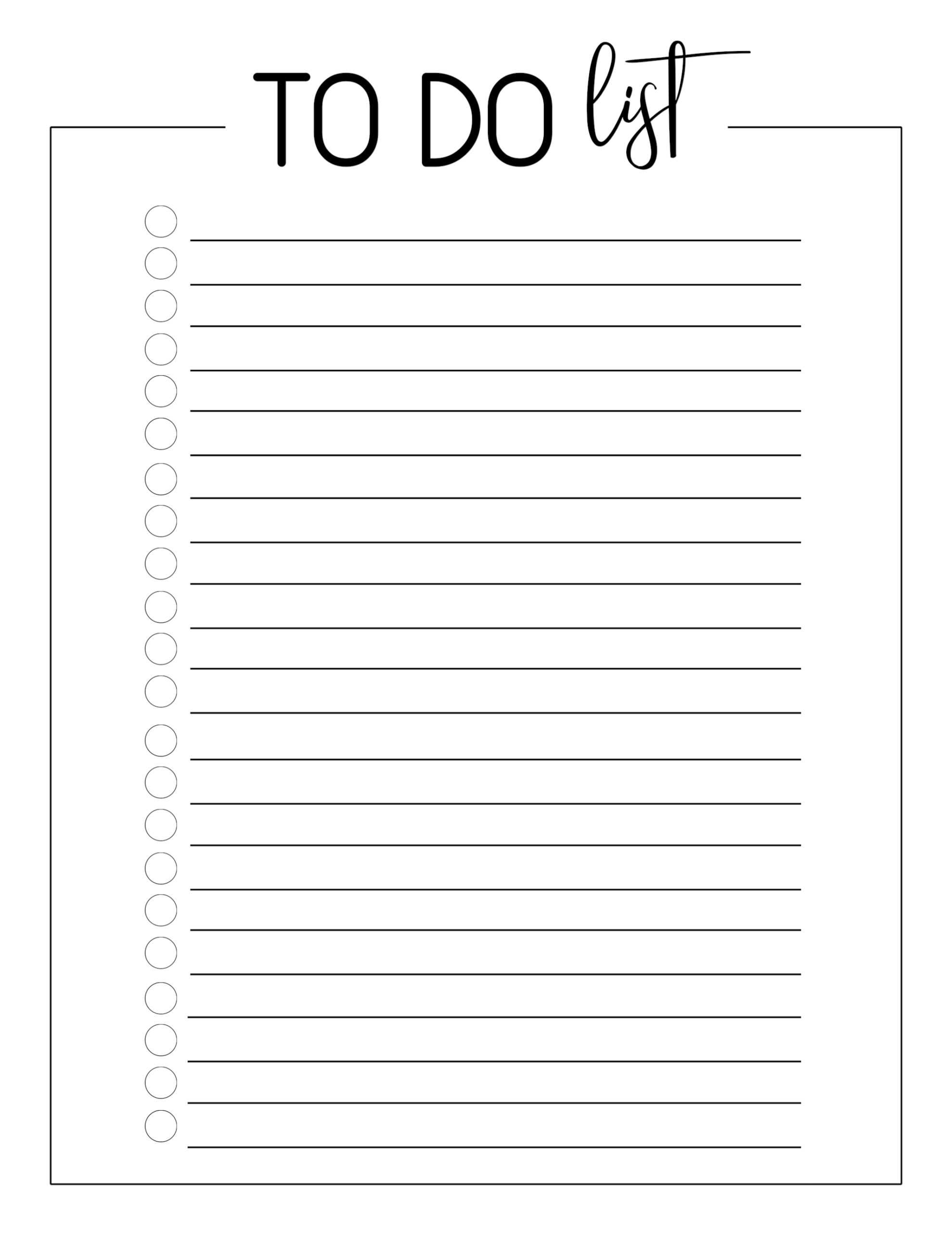3Cf515 Blank Checklist Templates | Wiring Library Throughout Blank To Do List Template