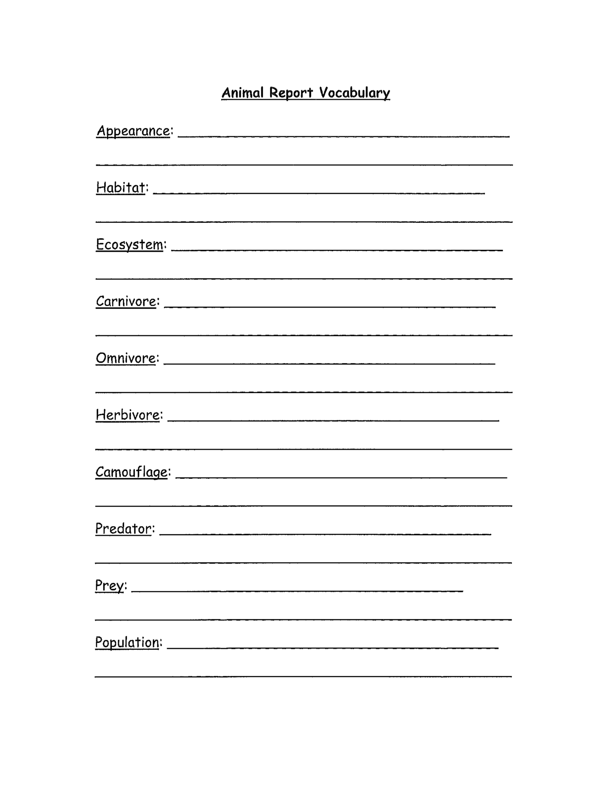 3Rd Grade Animal Report Template Free Download With Regard To Animal Report Template