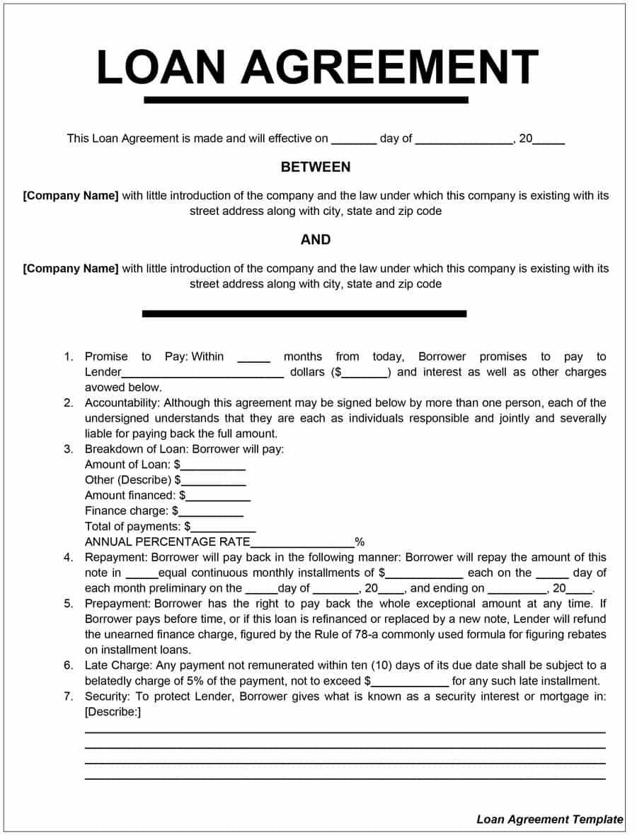 40+ Free Loan Agreement Templates [Word & Pdf] ᐅ Templatelab With Blank Legal Document Template