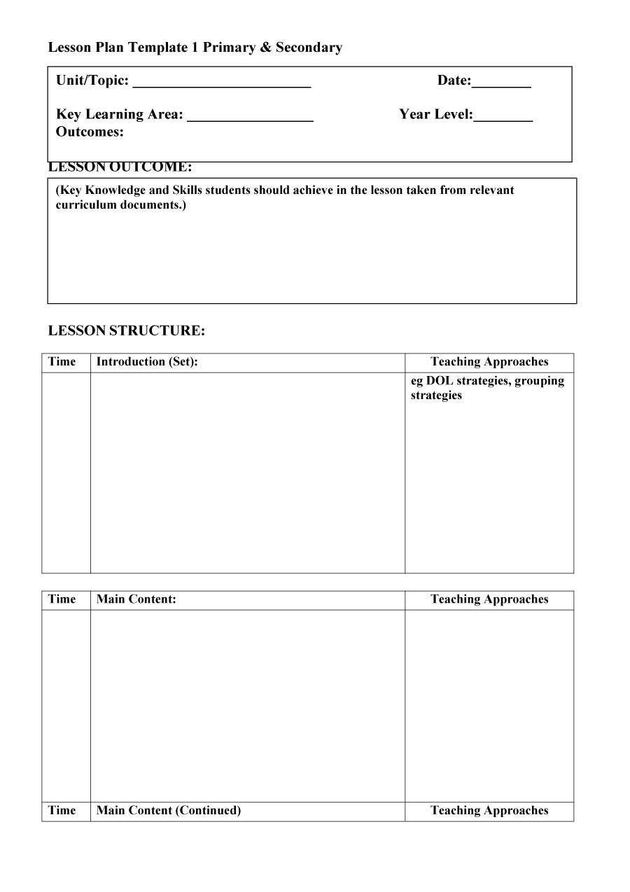 44 Free Lesson Plan Templates [Common Core, Preschool, Weekly] Throughout Teacher Plan Book Template Word