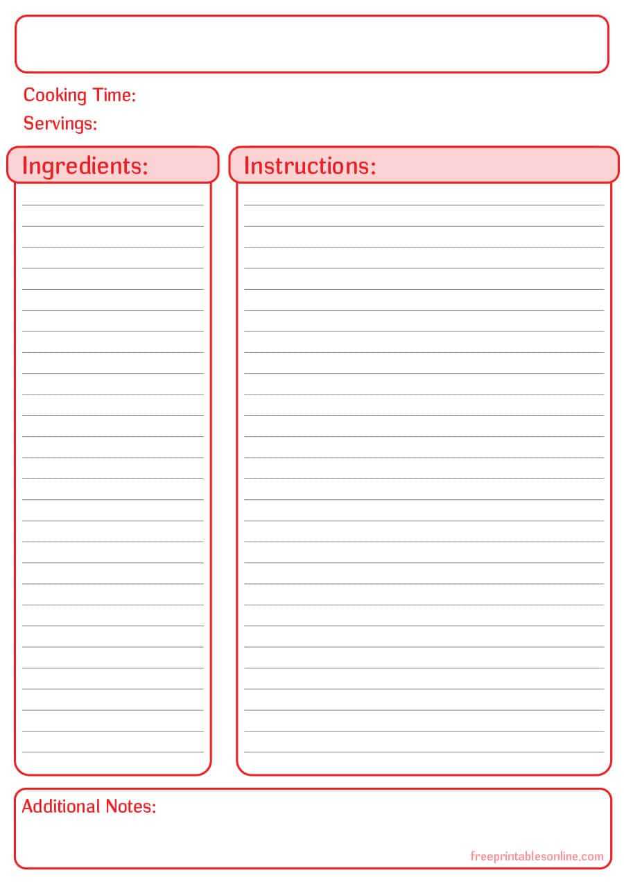 44 Perfect Cookbook Templates [+Recipe Book & Recipe Cards] Pertaining To Full Page Recipe Template For Word
