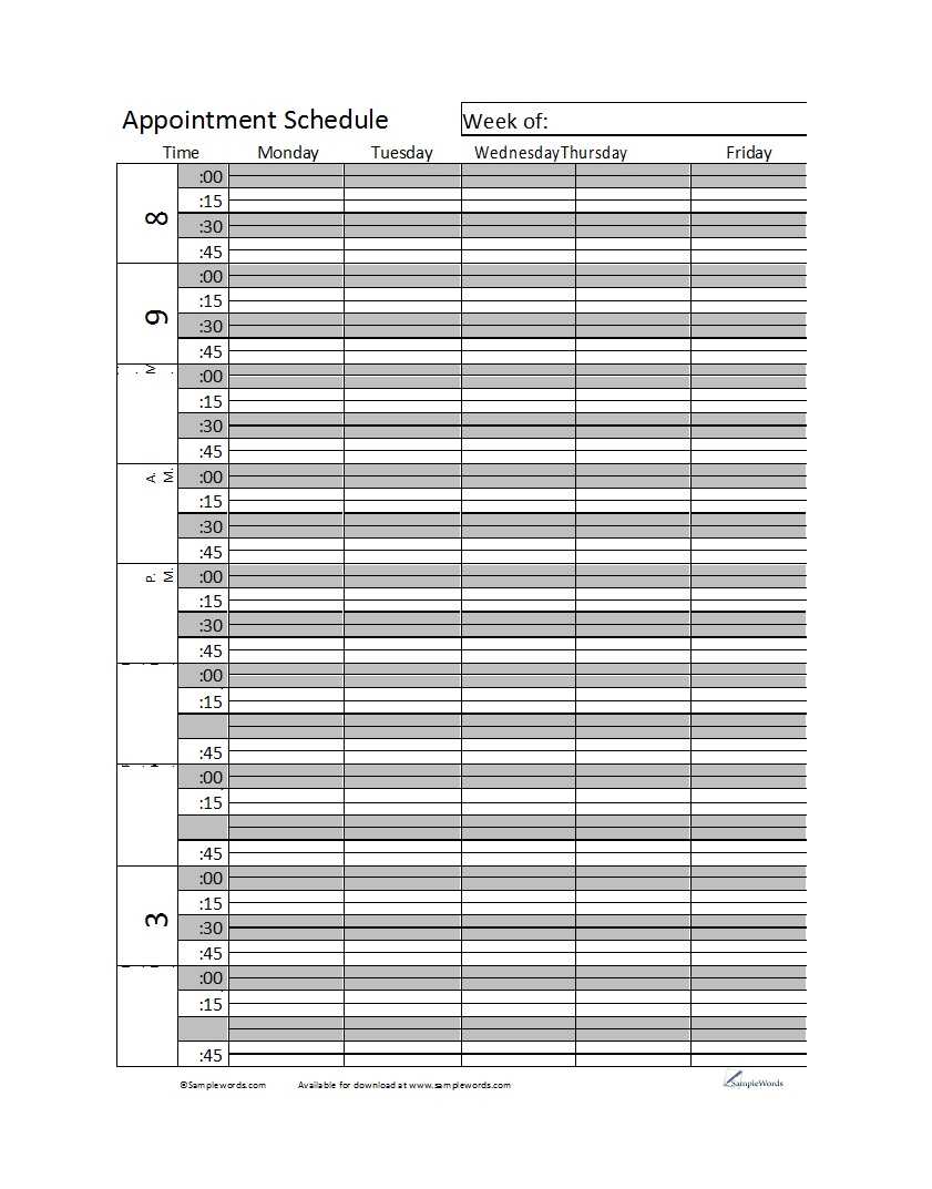 45 Printable Appointment Schedule Templates [& Appointment Within Appointment Card Template Word