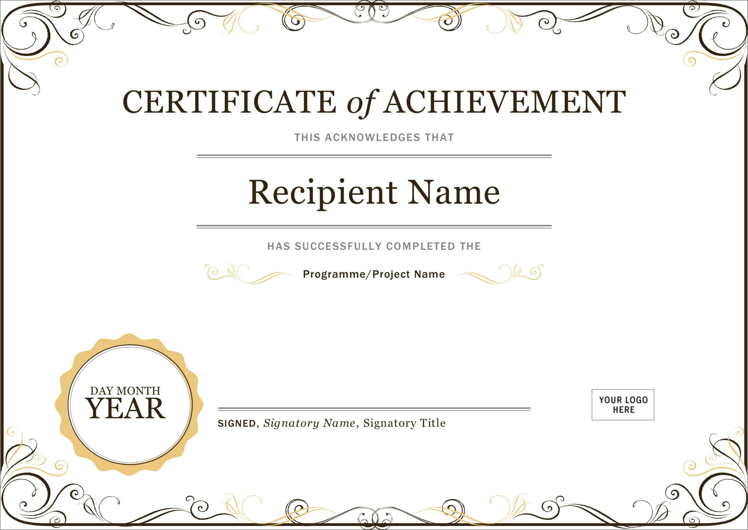 50 Free Creative Blank Certificate Templates In Psd Regarding Blank Certificate Of Achievement Template