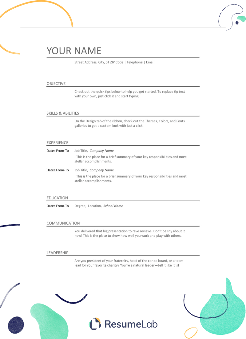 50+ Free Resume Templates For Microsoft Word To Download For Blank Resume Templates For Microsoft Word