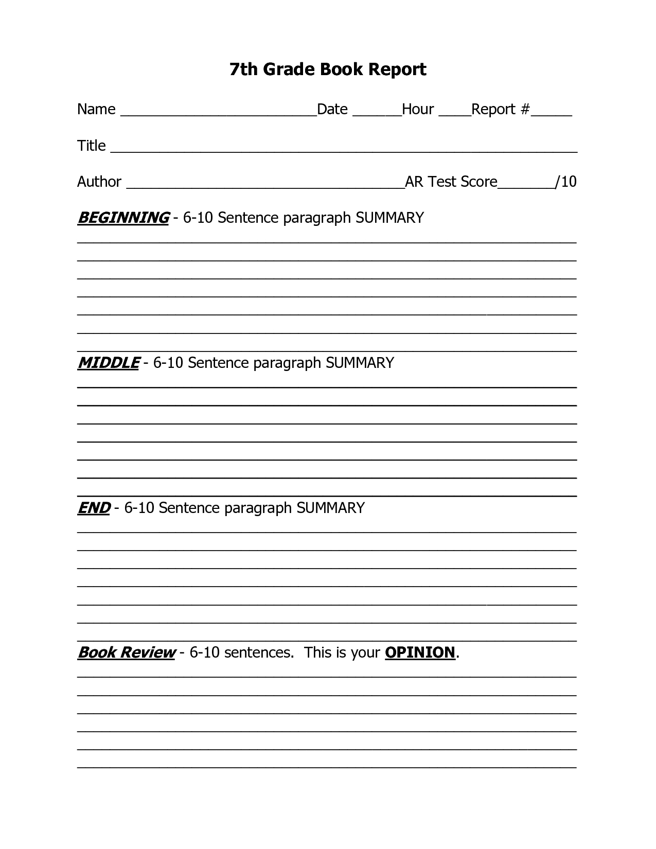 5Th Grade Writing Paragraphs Worksheets | Printable Intended For 4Th Grade Book Report Template