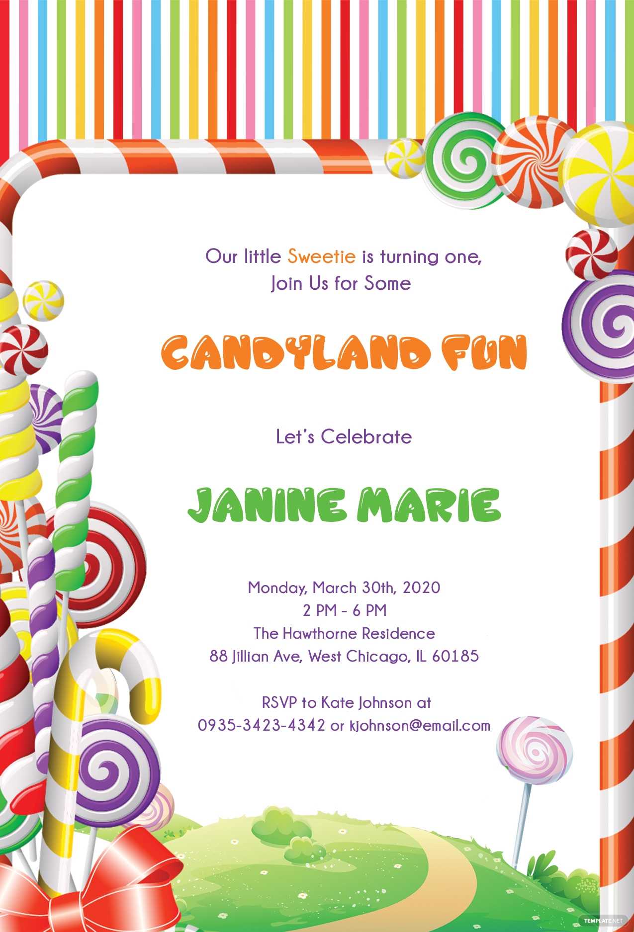 7Dc50 Candyland Invitations Templates | Wiring Library Throughout Blank Candyland Template