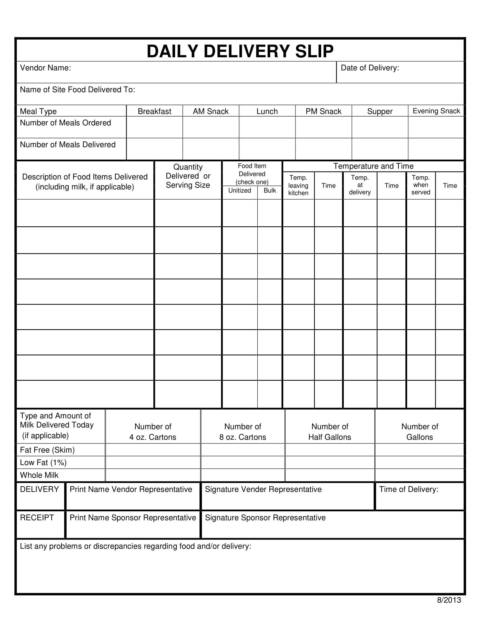 9+ Delivery Slip Example And Template – Xlsx, Doc, Pdf Pertaining To Proof Of Delivery Template Word