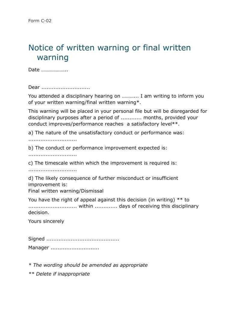 9+ Disciplinary Warning Letters – Free Samples, Examples Inside Investigation Report Template Disciplinary Hearing