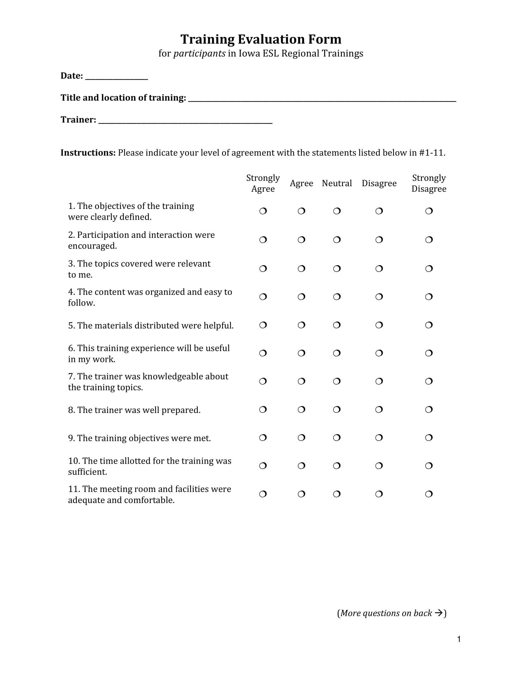 9+ Training Evaluation Survey Examples – Pdf, Word | Examples Throughout Student Feedback Form Template Word