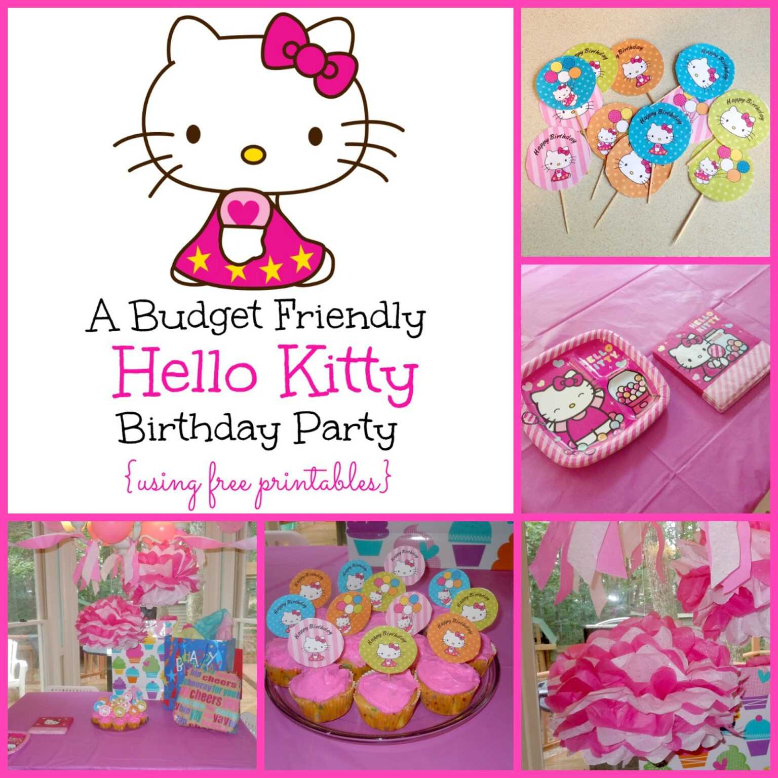 Hello Kitty Cupcake Topper Template, Hd Png Download – Kindpng in Hello