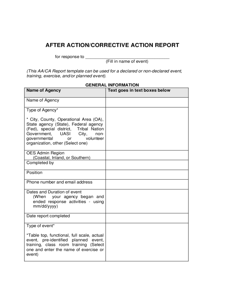 After Action Report Template – 6 Free Templates In Pdf, Word Pertaining To After Training Report Template