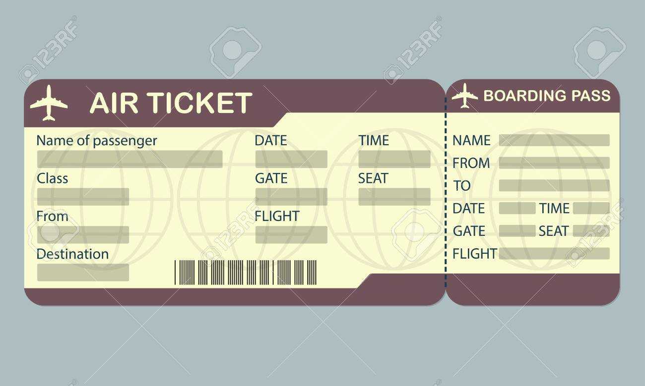 Airline Ticket Template – Calep.midnightpig.co Within Plane Ticket Template Word