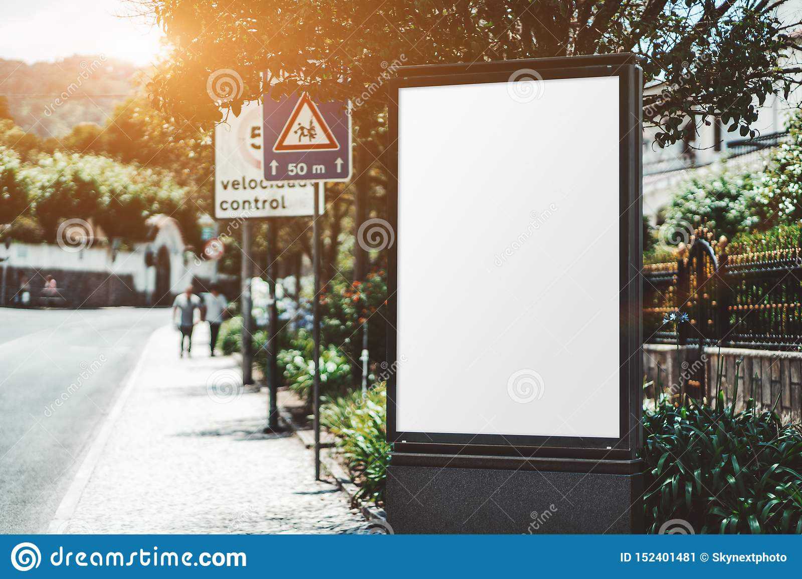 An Empty Outdoor Poster Mockup Stock Image – Image Of For Street Banner Template