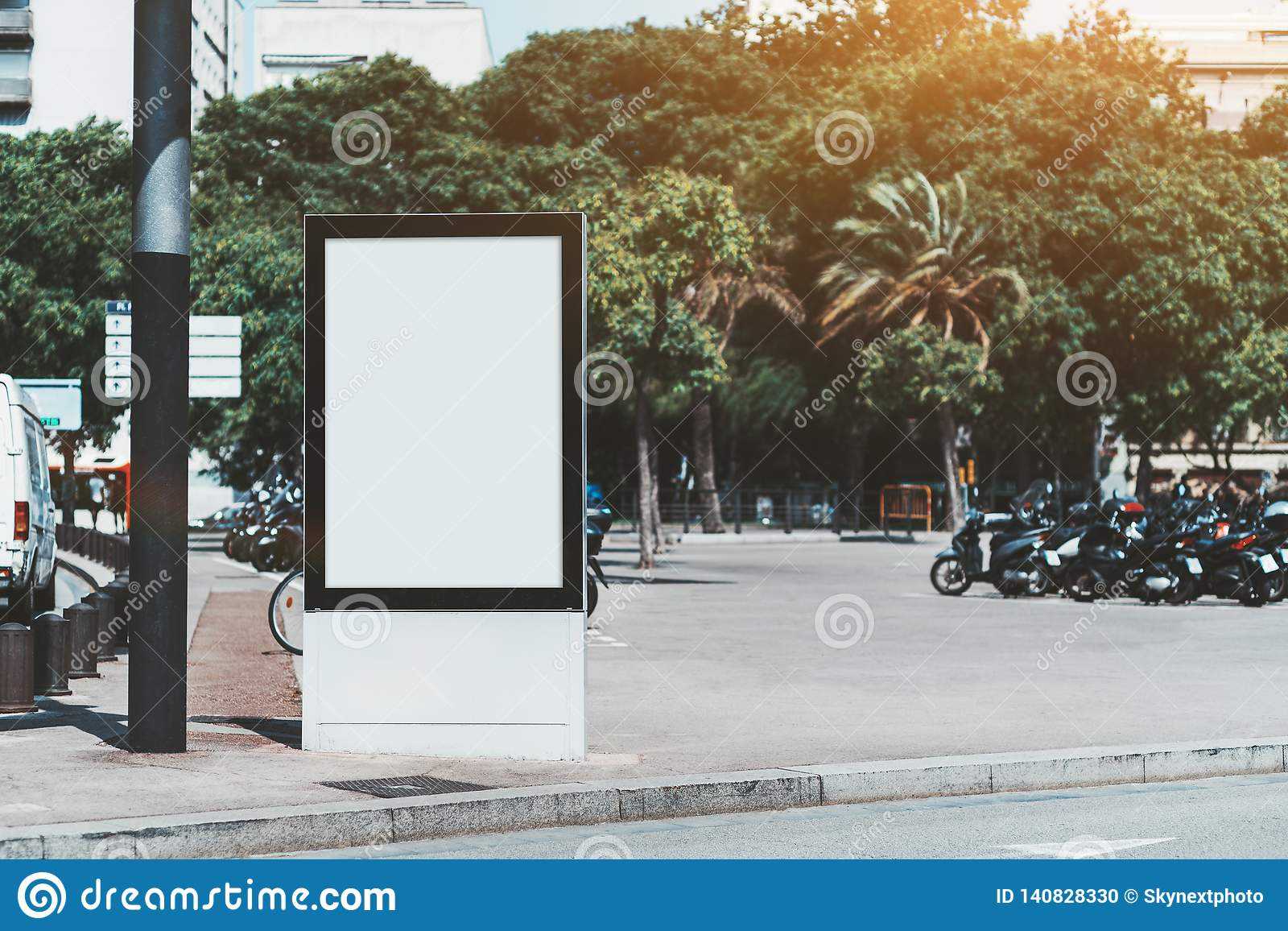 An Empty Poster Mockup Outdoors Stock Photo – Image Of With Regard To Street Banner Template