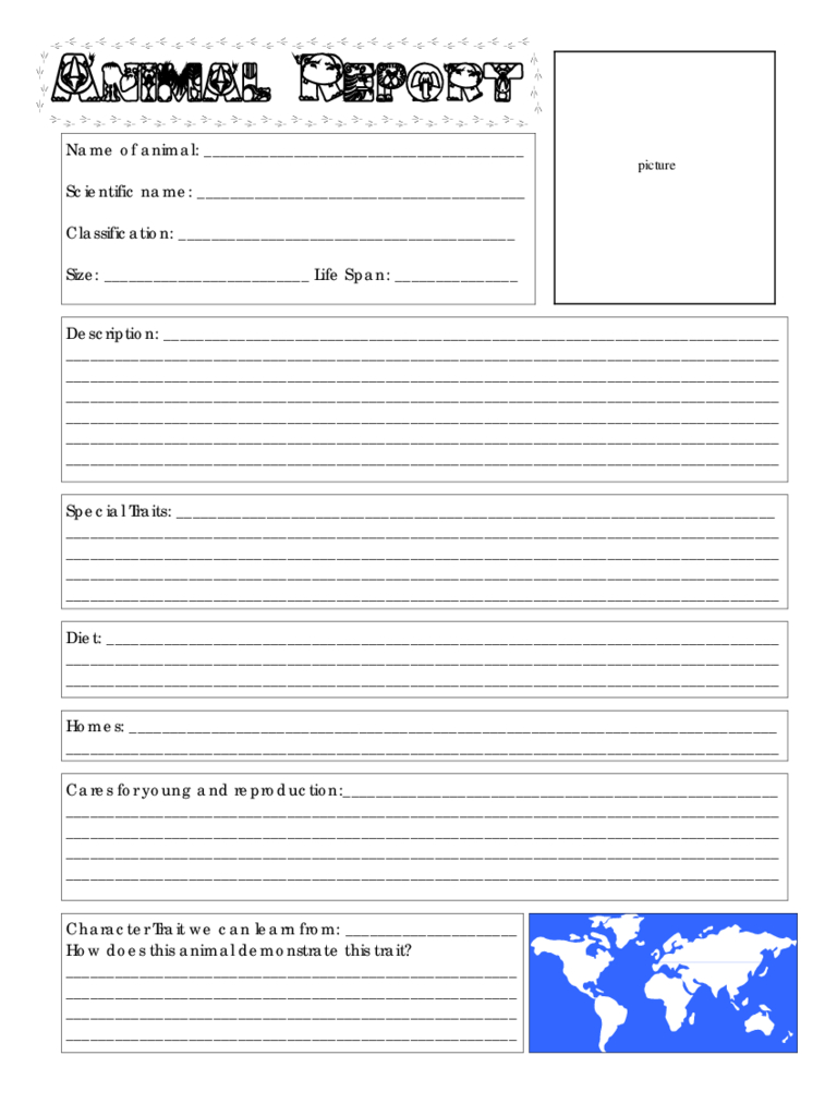 Animal Report Template – 5 Free Templates In Pdf, Word With Animal Report Template