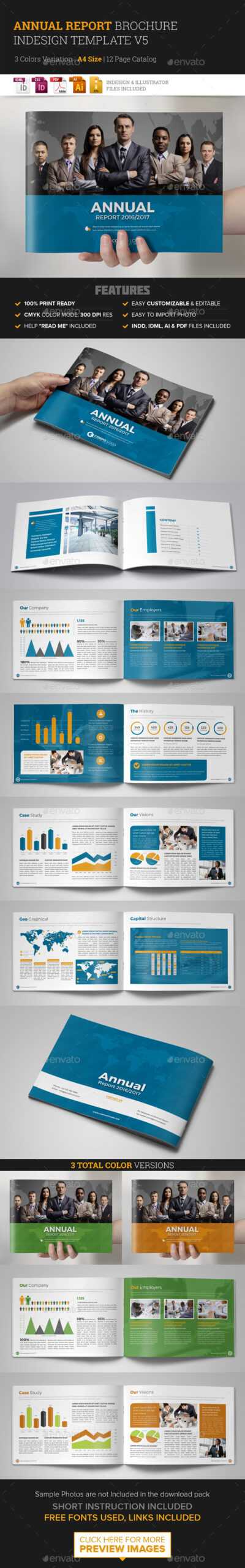 Annual Report Template Indesign Graphics, Designs & Templates In Free Indesign Report Templates