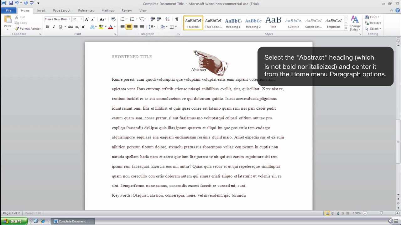 Apa Format Microsoft Word 2010 – Calep.midnightpig.co For Apa Template For Word 2010