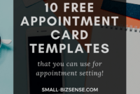Appointment Card Template: 10 Free Resources For Small for Appointment Card Template Word