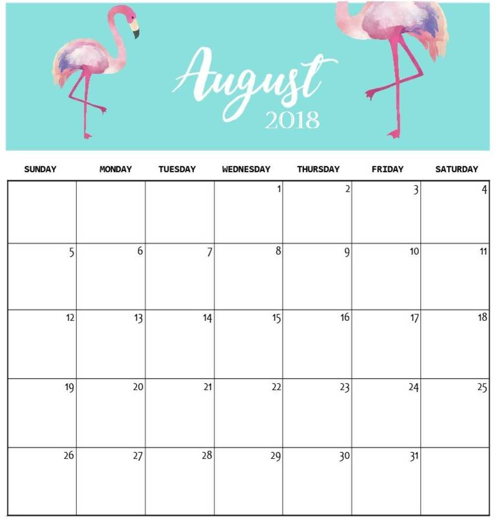 August 2018 Blank Calendar For Kids | Printable 2019 For Blank Calendar Template For Kids